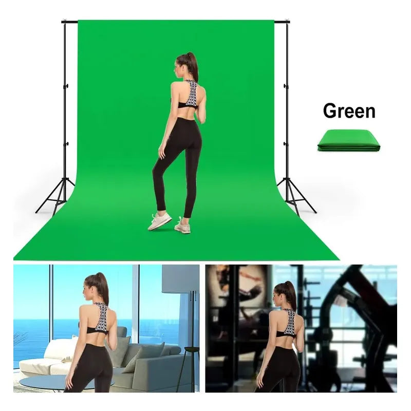 Fondo Pantalla Verde 6x3mts Poliéster Chromakey Con 4 Pinzas