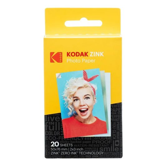 Papel Fotográfico Kodak Zink Apremium De 2x3 20 Hojas