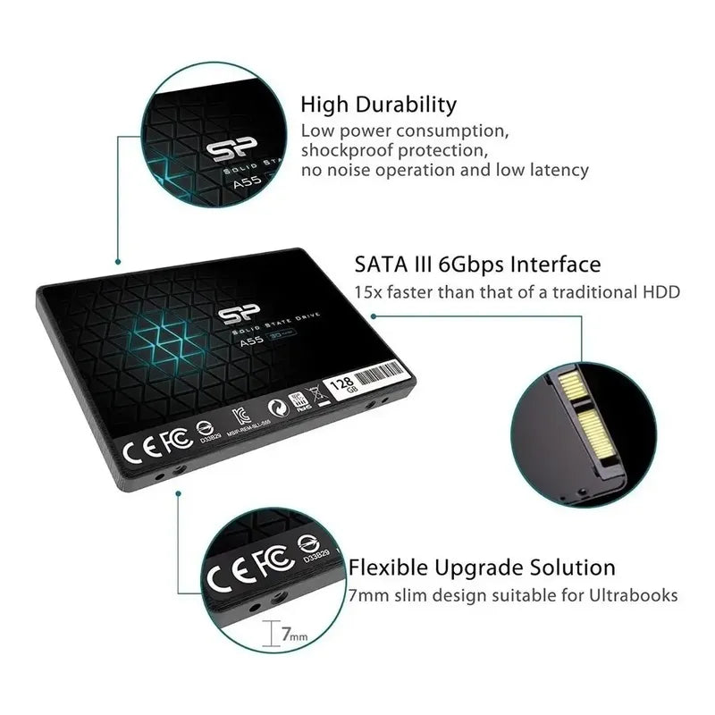 Disco Duro Ssd Silicon Power 128gb Negro