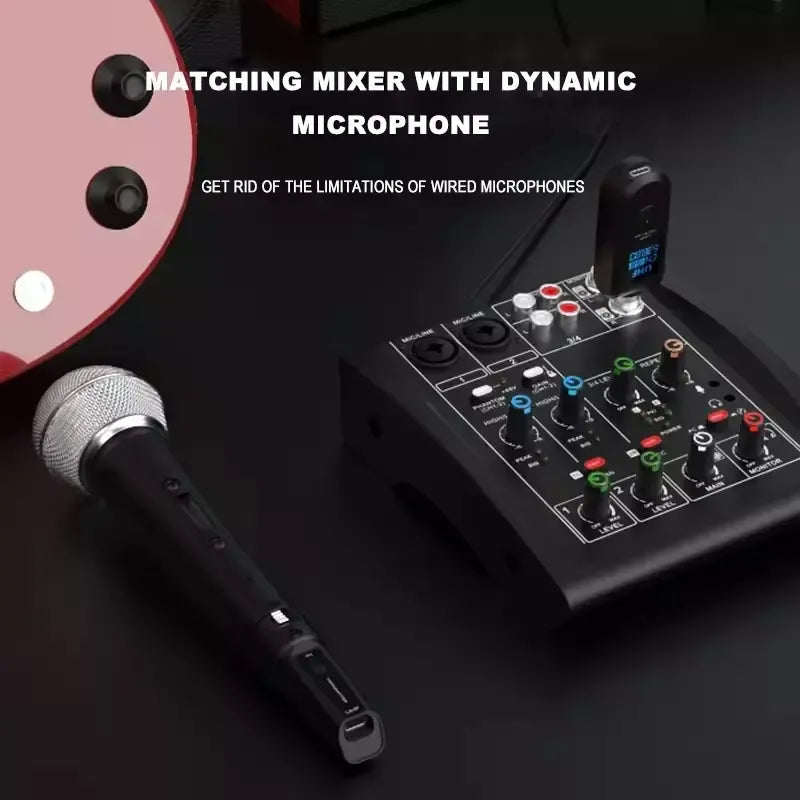 Transmisor Uhf Xlr Microfono Inalambrico Sistema Adaptador Negro