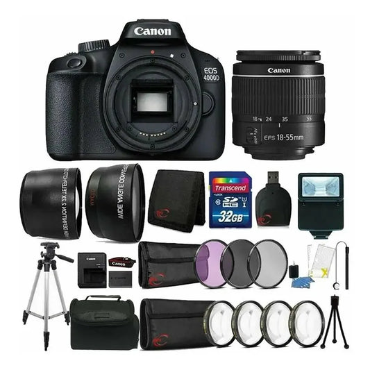 Camara Canon Eos 4000d Rebel T100 18mp Digital Slr+ 18-55mm  Negro