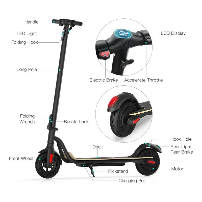 Scooter Megawheels S10 Patineta Eléctrica Largo Rango Urbano