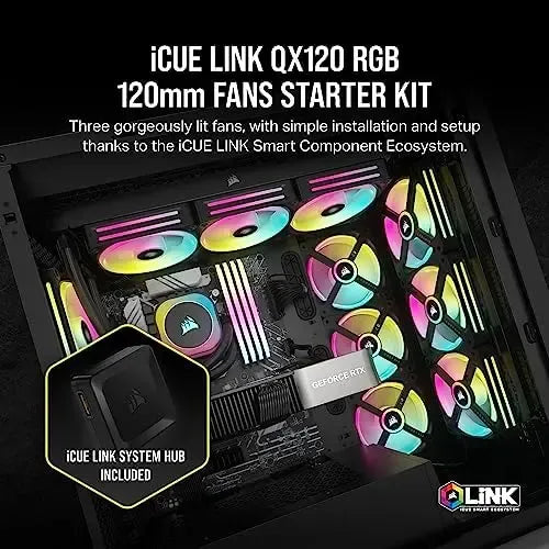 Corsair Icue Link Qx120 Rgb Magnetica Ventilador Cpu Gamer