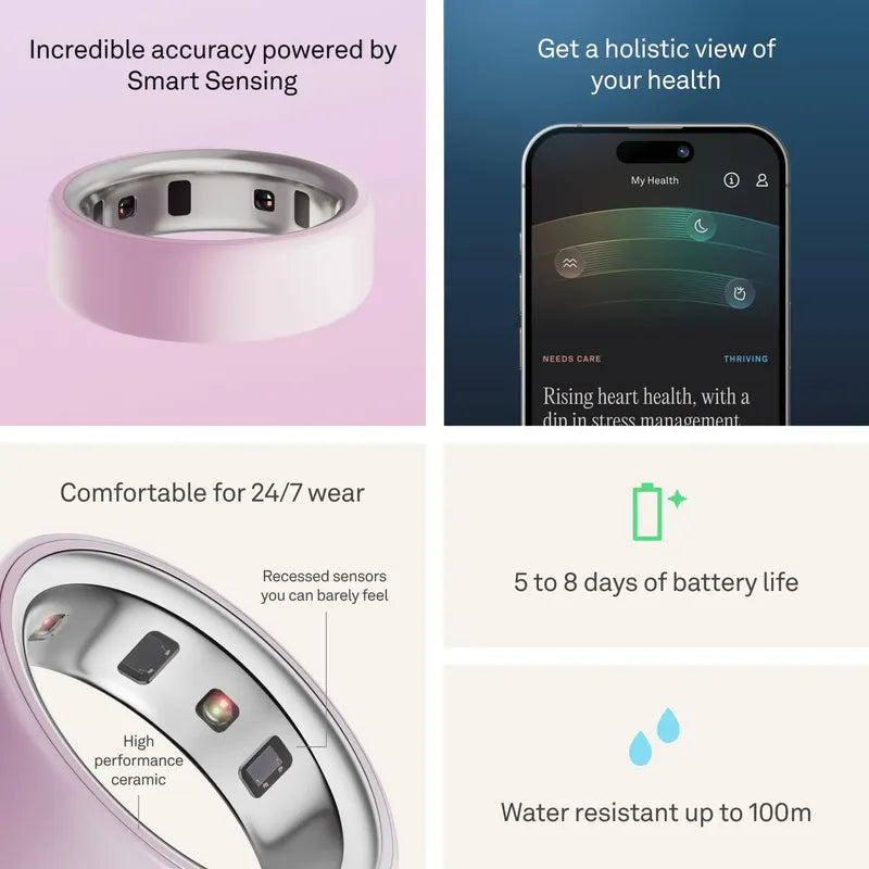 Oura Ring4 Ceramic Petal:monitoriza Estrés Sueño Salud Y+
