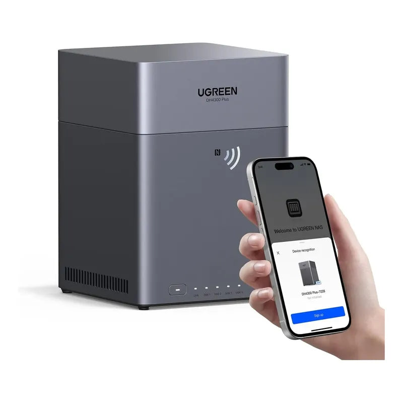 Nas Ugreen Dh4300 Plus 4 Bahia Capacidad 128tb Acceso Remoto