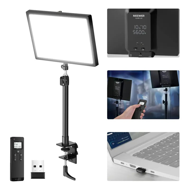 Neewer 25w 12.9  Luz Con Soporte Control 2.4g  2900-7000k Negro