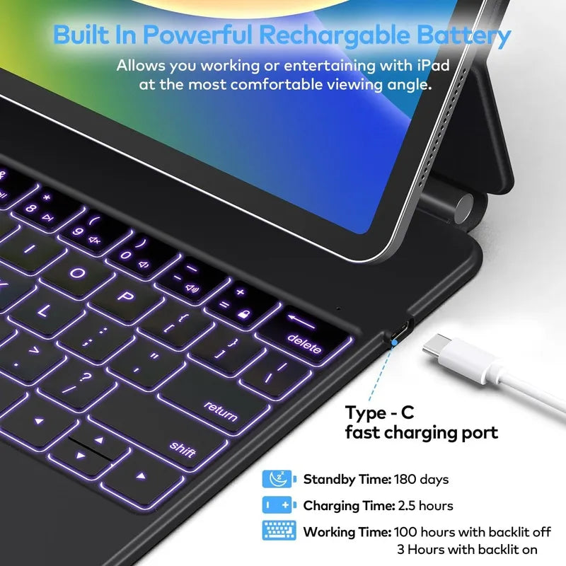 Funda Con Teclado Para iPad Air 13/iPad Pro De 12,9