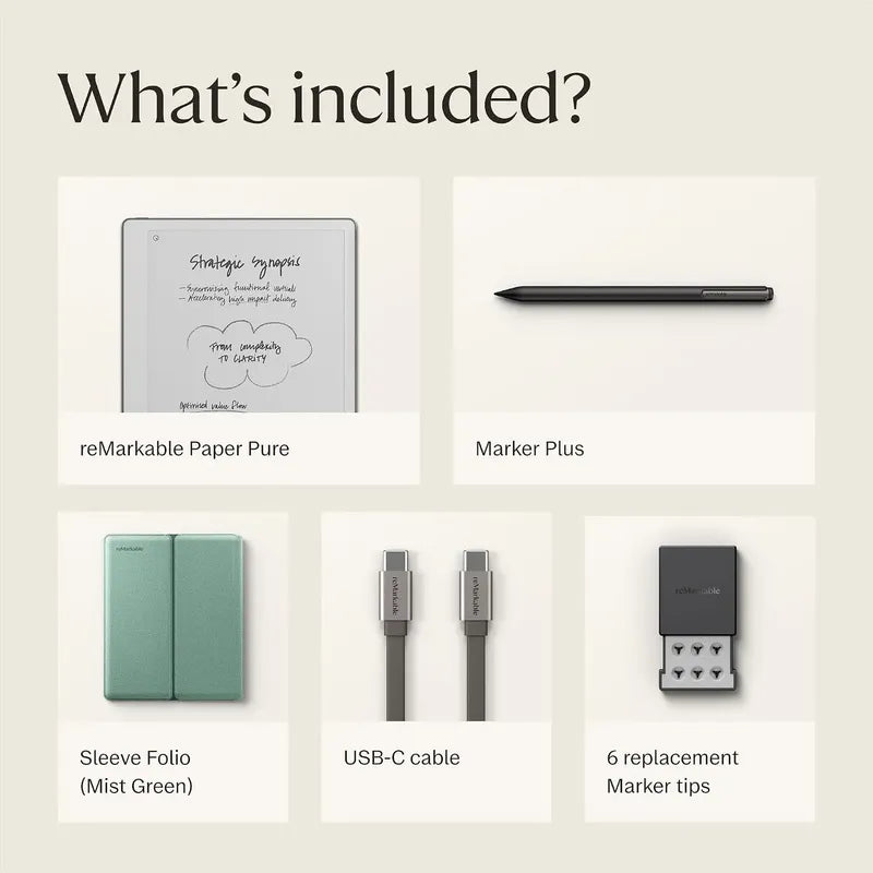 Remarkable Paper Pure Bundle 10.3 Tablet+ Folio+ Marker Plus