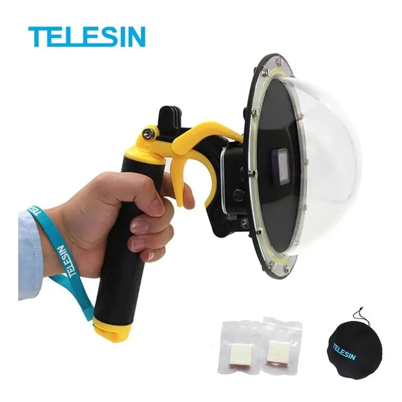 Domo Telesin 6'' 30m Gatillo De Agarre Gopro 9 Y 10 Black