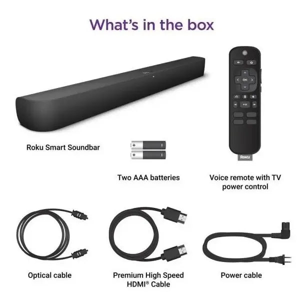 Barra De Sonido Inteligente Roku 4k Hd Hdr Negro
