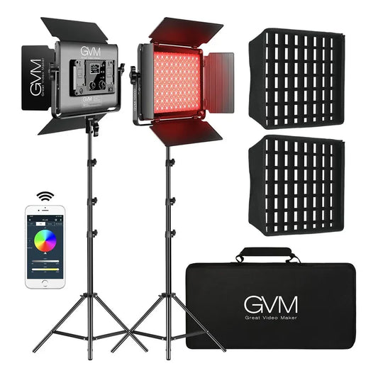 Panel De Luz Led Gvm 1000d Rgb  (kit De 2 Luces)