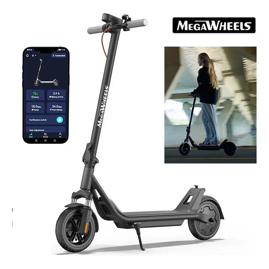 Scooter Megawheels A1c Eléctrico 20km Doble Sistema Suspensi Negro
