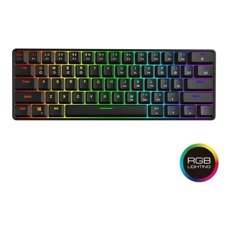 Teclado 60% Mecánico Gk61 Gaming Rgb Switch Brown Pc Ps4