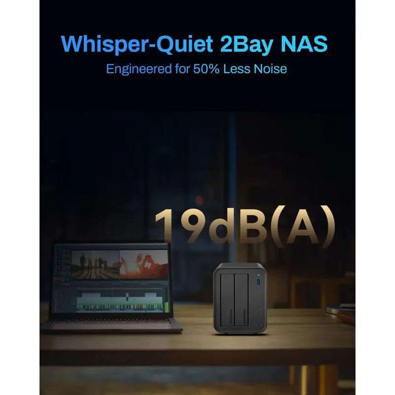 Nas Terramaster F2-425 2-bahia Intel Quad-core Cpu, 4gb Ram