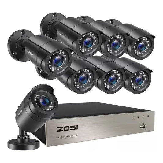 Sistema De Cámara Cctv Exteriores Zosi 8ch 5mp Lite Dvr1080p