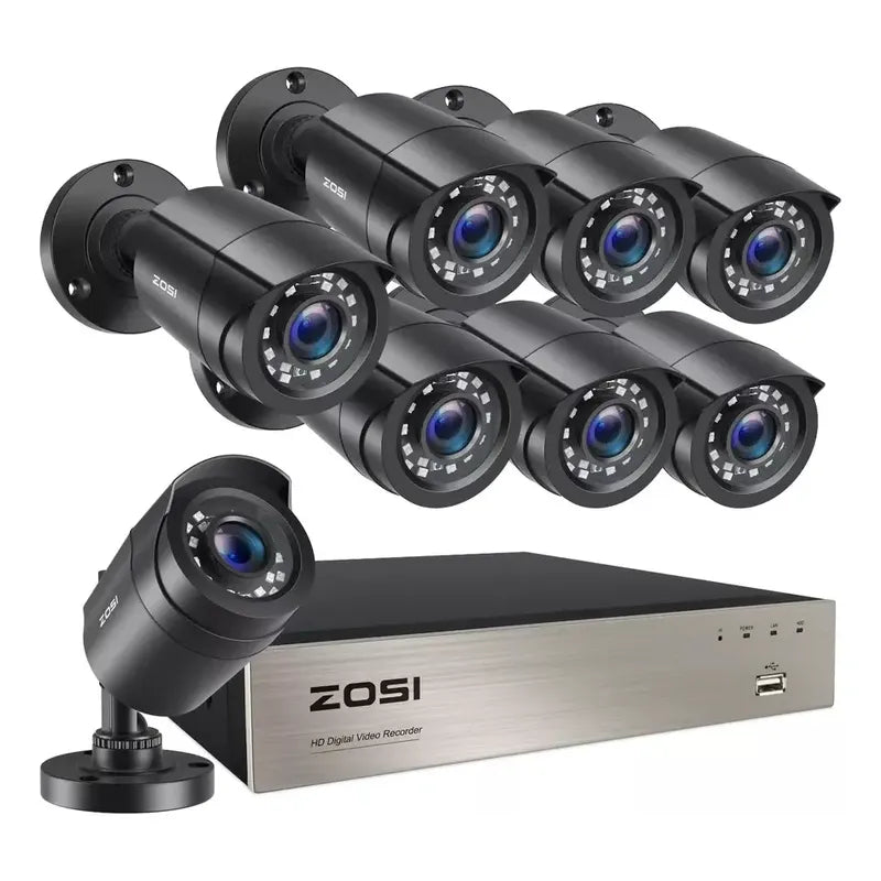 Sistema De Cámara Cctv Exteriores Zosi 8ch 5mp Lite Dvr1080p