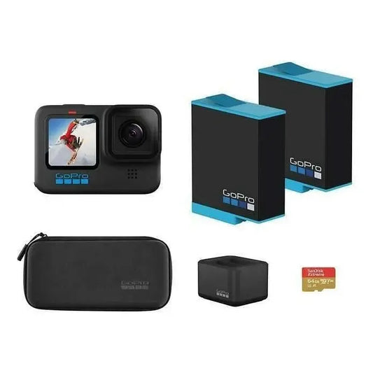 Cámara Gopro Hero10 Bundle+ 2baterías+ 64gb+ Cargador+ Estuc
