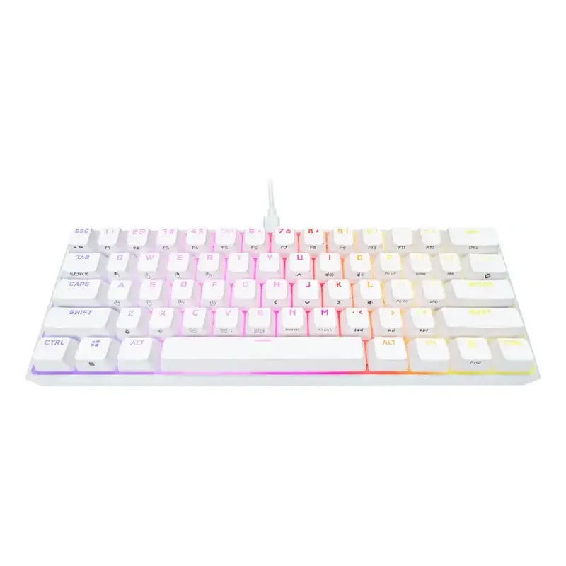 Teclado Corsair K65 Mini 60%, Mecánico Rgb Blanco Y Negro