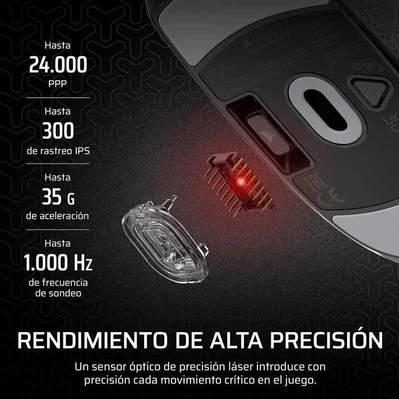 Corsair M55 Wireless Mouse Ligero Para Juegos Fps 24.000dpi