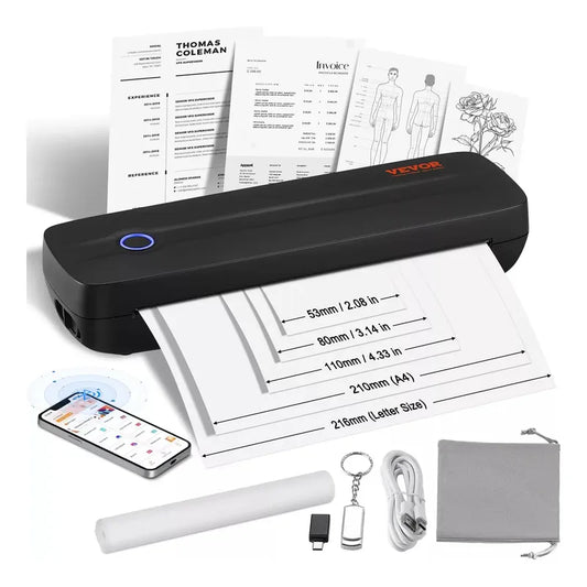 Impresora Portátil Vevor Inalámbrica Sin Tinta De 2600mah Negro
