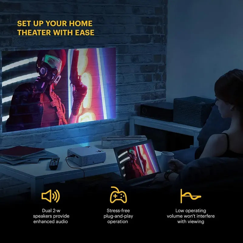 Kodak Flik X4 Proyector Para El Hogar Con Trípode Y Estuche