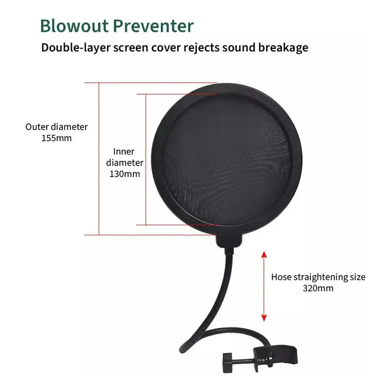Soporte Micrófono Giratorio 360° Plegable 4 Tipos Negro