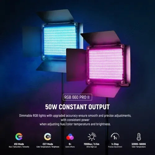 Kit De Luz Led Neewer Rgb 660 Pro Ii 50w Full Color