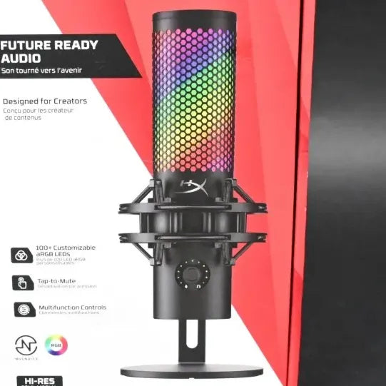 Micrófono Usb Hyperx Quadcast 2 S Luz Rgb  Usb-c Negro