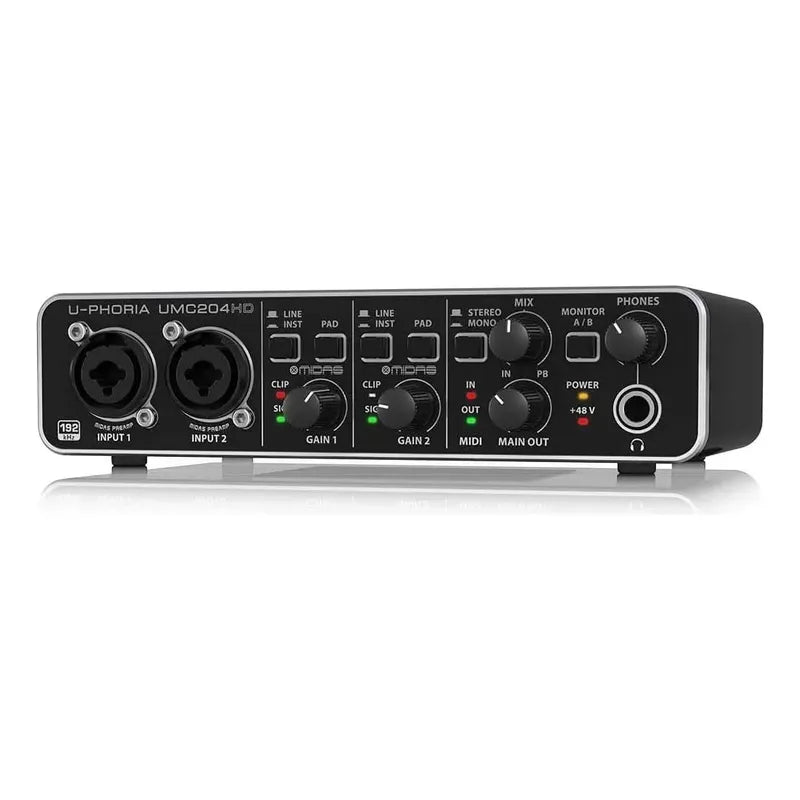 Behringer Umc204hd, Interfaz Usb Audio/midi 24 Bits/192 Khz