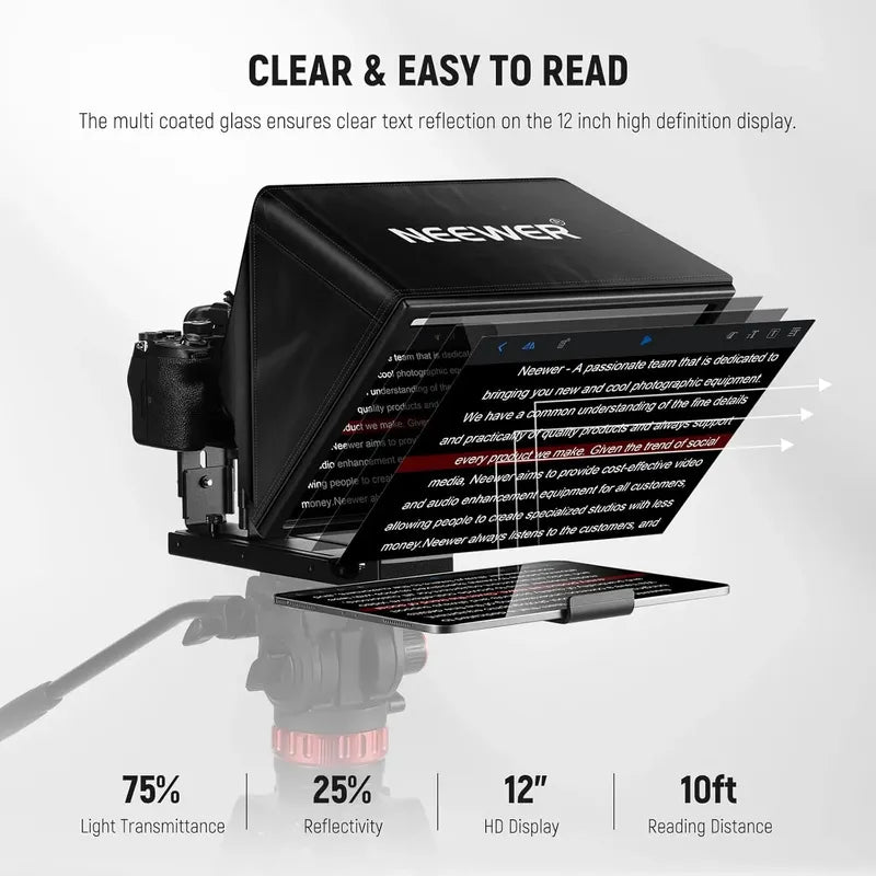 Neewer Basics X12b Teleprompter Aleación De Aluminio 12
