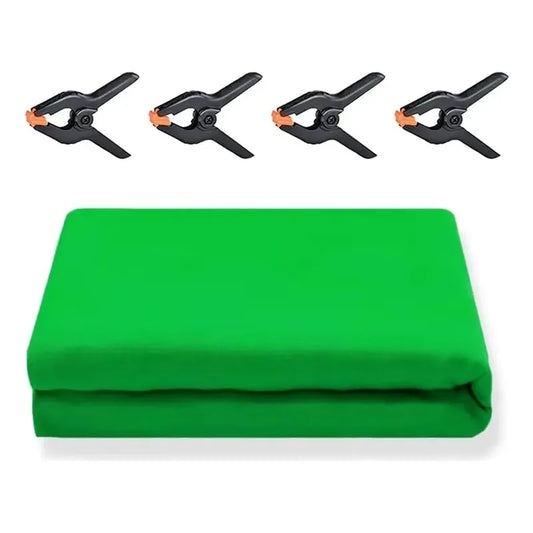 Fondo Pantalla Verde 6x3mts Poliéster Chromakey Con 4 Pinzas