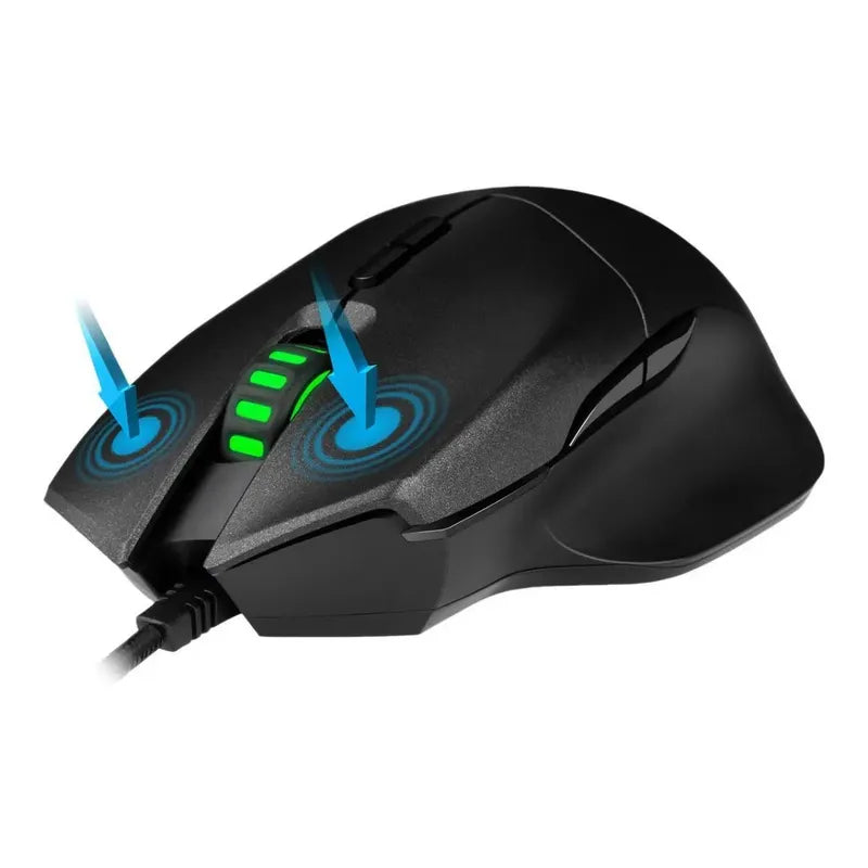 Mouse Óptico Gaming Rosewill D12 Con 8 Botones 4000 Dpi  Negro