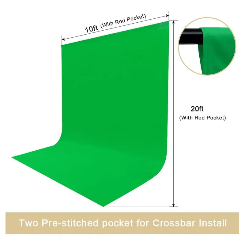 Fondo Pantalla Verde 6x3mts Poliéster Chromakey Con 4 Pinzas