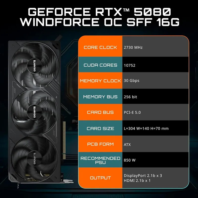 Tarjeta De Video Gigabyte Nvidia Geforce Rtx 5080 16gb Oc