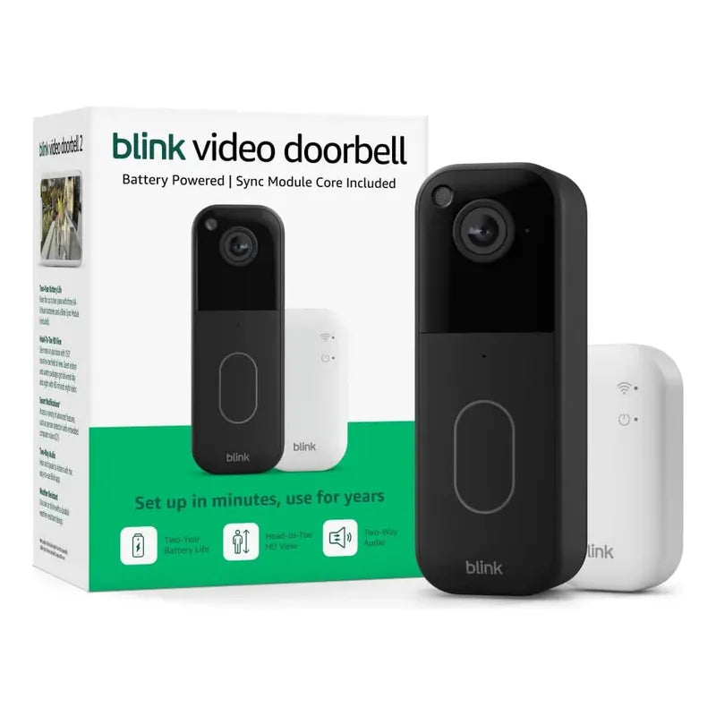 Timbre Alexa Blink Cámara Hd Wifi Amazon+ Modulo Sync Core Negro
