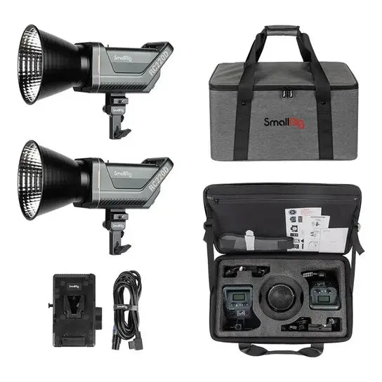 Luz Led Monocromática Smallrig Rc 220d Kit 2 Luces Gris Oscuro Blanco Cálido