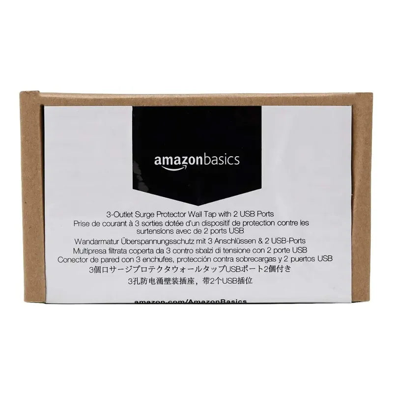 Protector Sobretensiones Amazonbasics Con 2 Puertos Usb 4.4