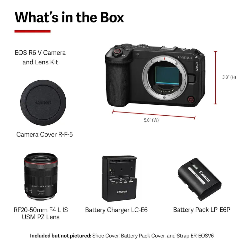 Canon Eos R6 V Camara Con Lente Rf20-50mm F4 L Is Usm Pz