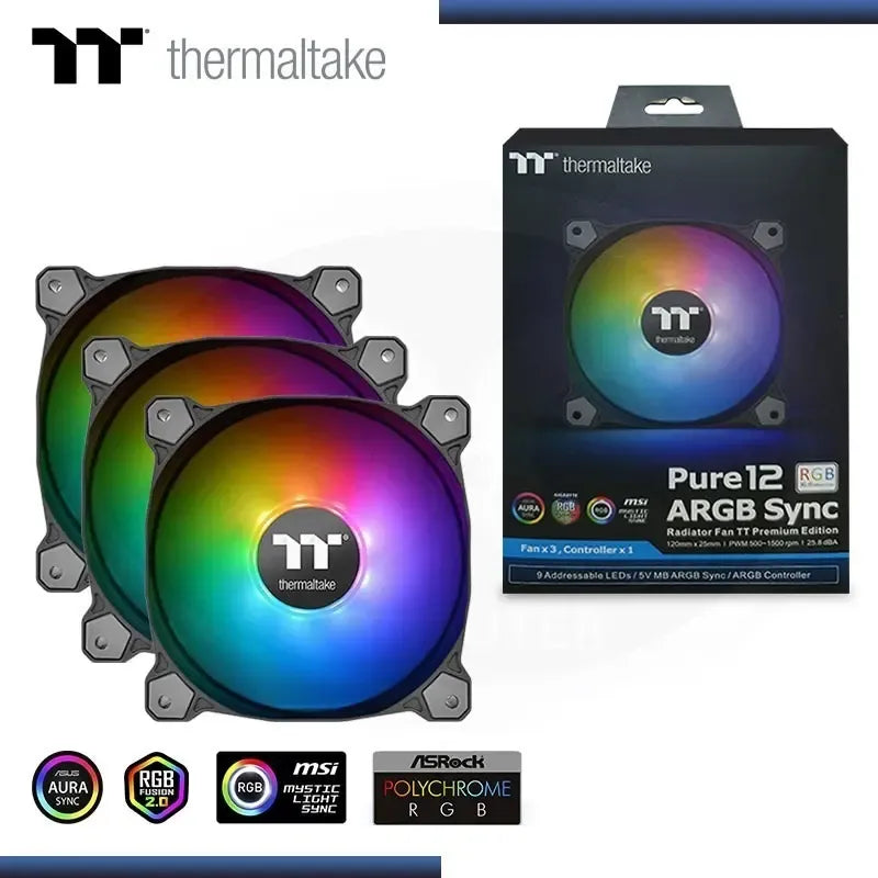 Thermaltake Rgb Fan X 3 Pack+ Controlador Obsequio
