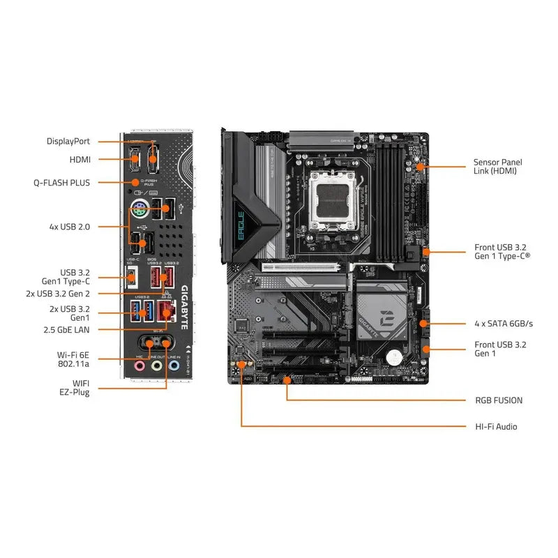 Motherboard Gigabyte B650e Eagle Wifi6e Amd Am5 Lga 1718 Atx