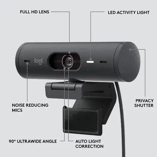 Cámara Web Logitech Brio 500 Full Hd  1080p
