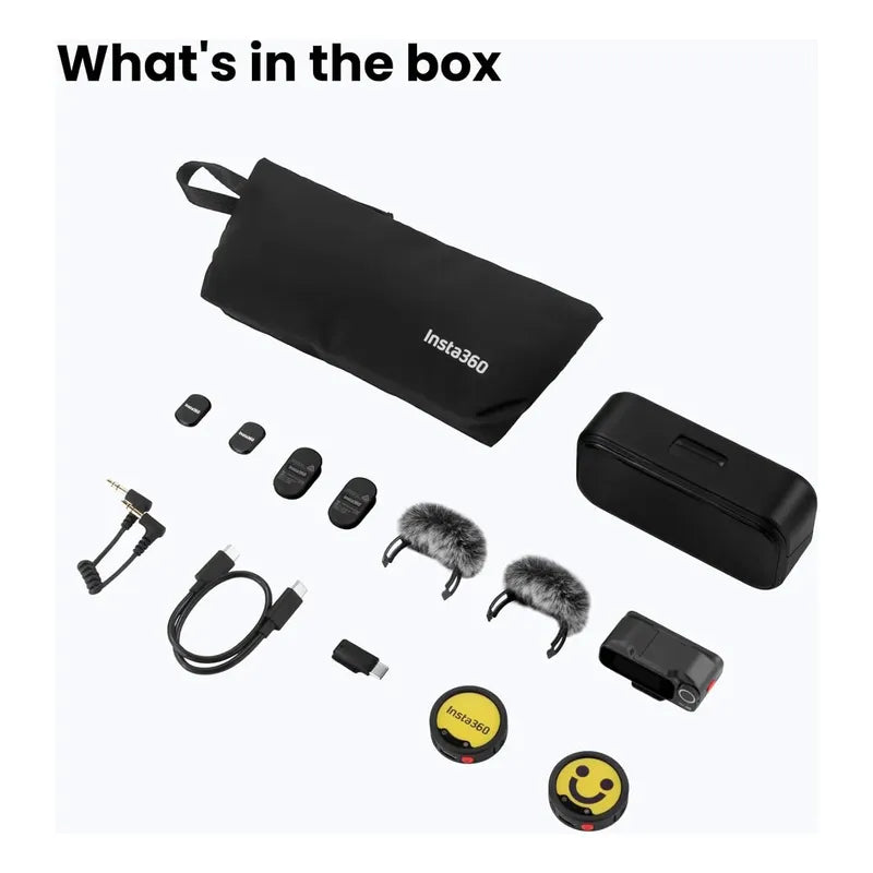 Insta360 Mic Pro (2 Tx + 1 Rx + Estuche De Carga). Negro