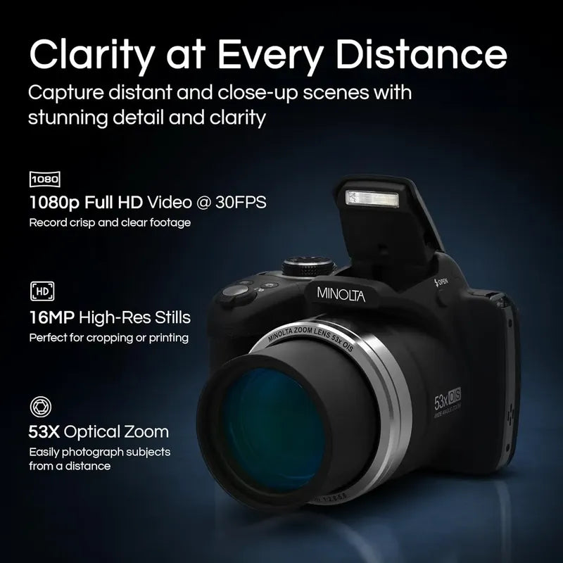 Camara Profesional Minolta Pro Shot Mn53z Hd 1080p 16 Mp