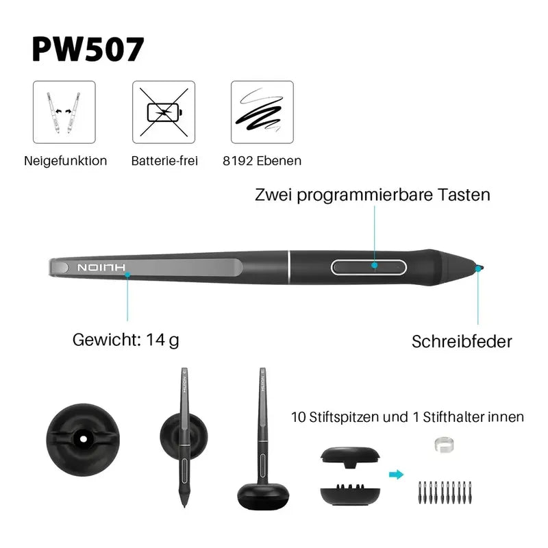 Tablet Gráfica Huion Kamvas Pro 16 Vidrio Ag + Lapiz