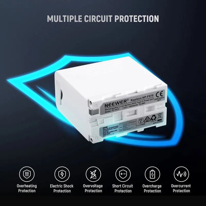 Batería Neewer Tp-f970d De 10500 Mah Carga Rapida