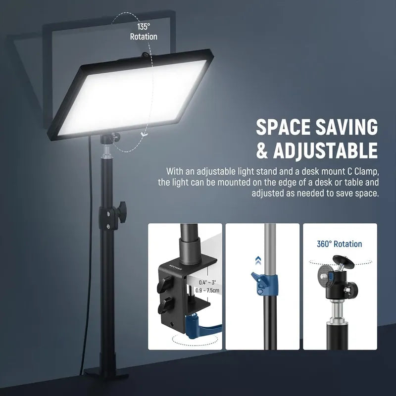 Neewer 25w 12.9  Luz Con Soporte Control 2.4g  2900-7000k Negro