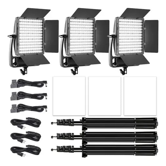 Panel Led Bicolor Gvm Lt100s 3 Pack Negro Blanco Frío