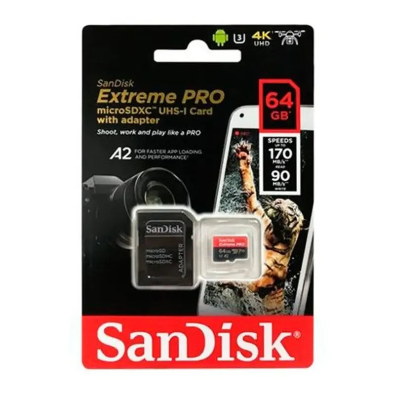 Memoria Micro Sd Sandisk Extreme Pro 64gb 170/80 Mb/s