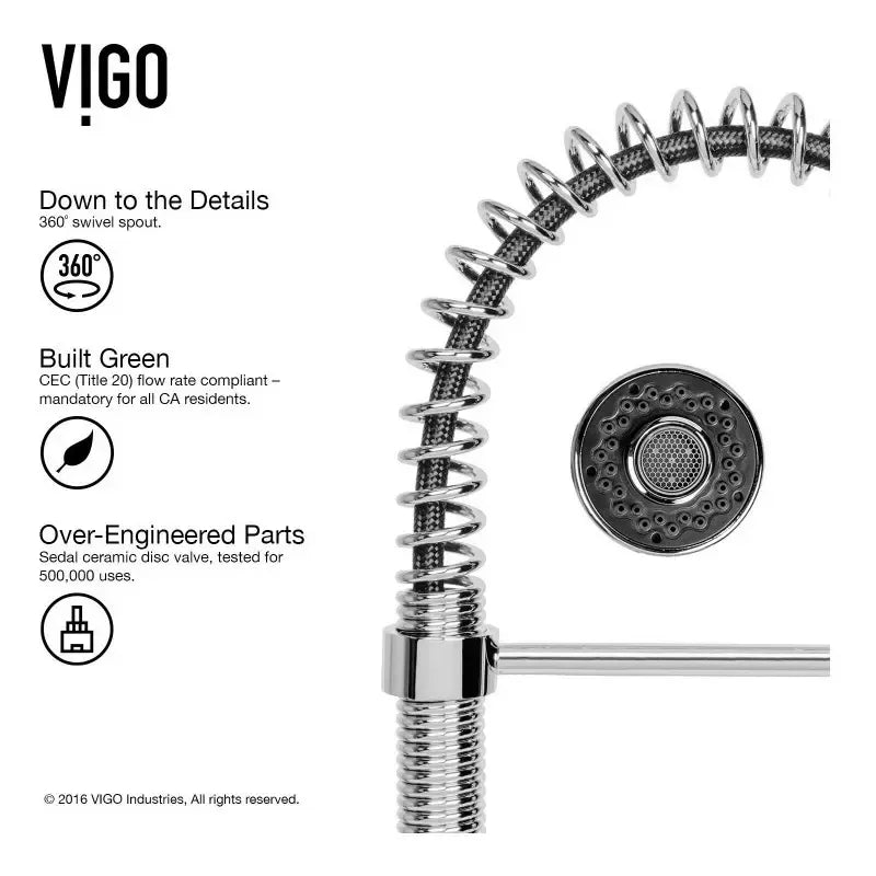Llave Grifo Lavaplatos Vigo Cuello Extraíble Monomando Lujo