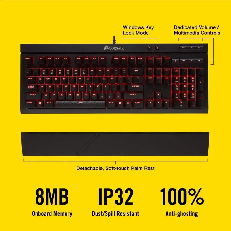 Teclado Mecanico Corsair K68 Gaming Cherry Mx Red